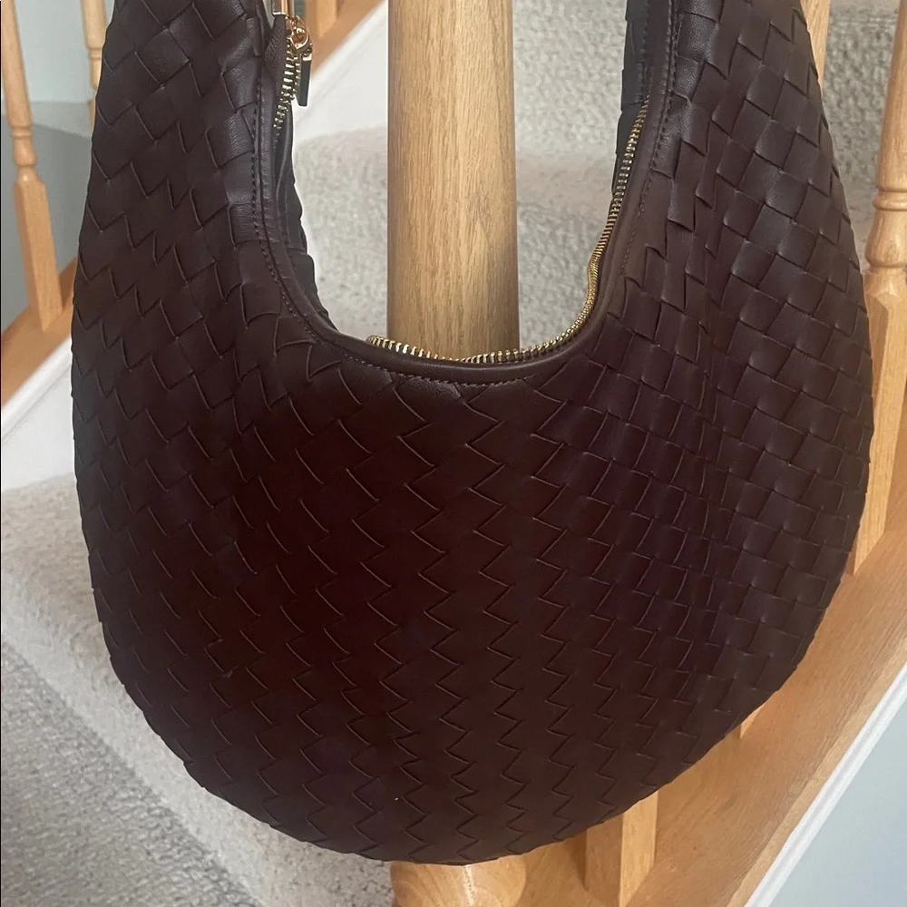 Melie Bianco large satchel: Brown Leather Woven Hobo Bag - Picture 1 of 4